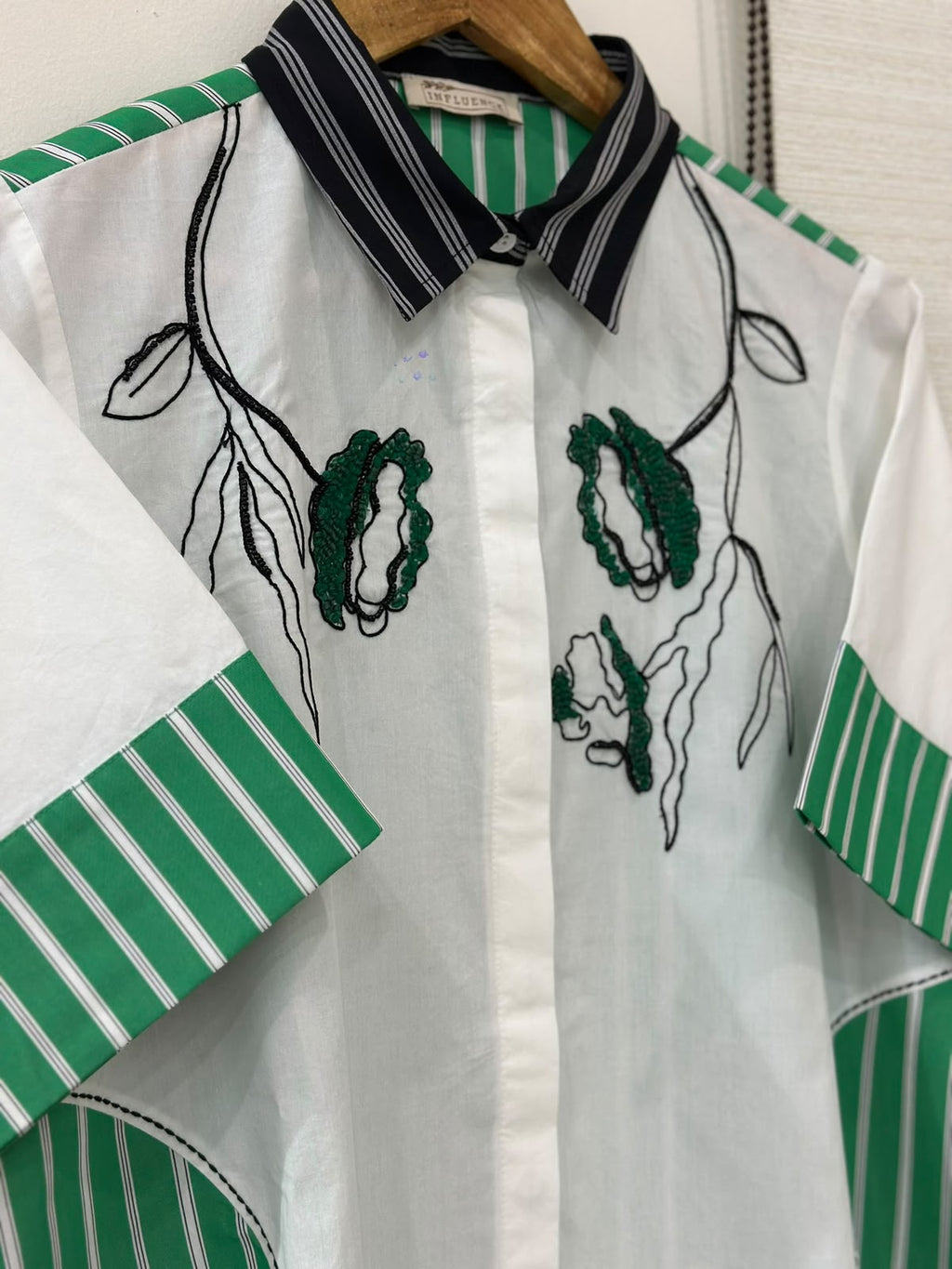 Botanical Green Panel Shirt