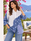 Blue Blossom Patchwork Shirt