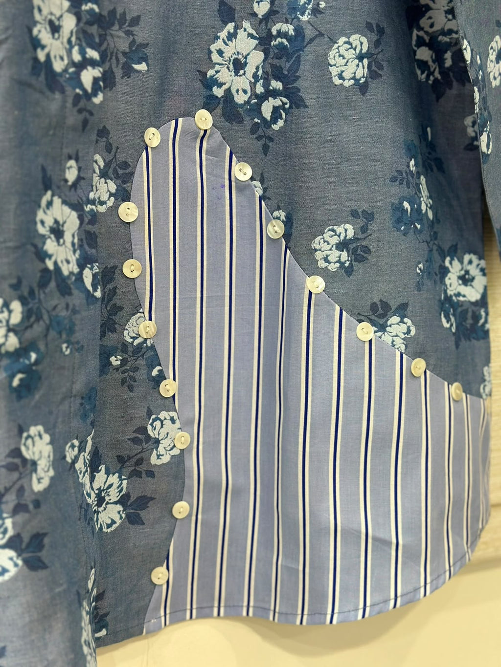 Blue Blossom Patchwork Shirt
